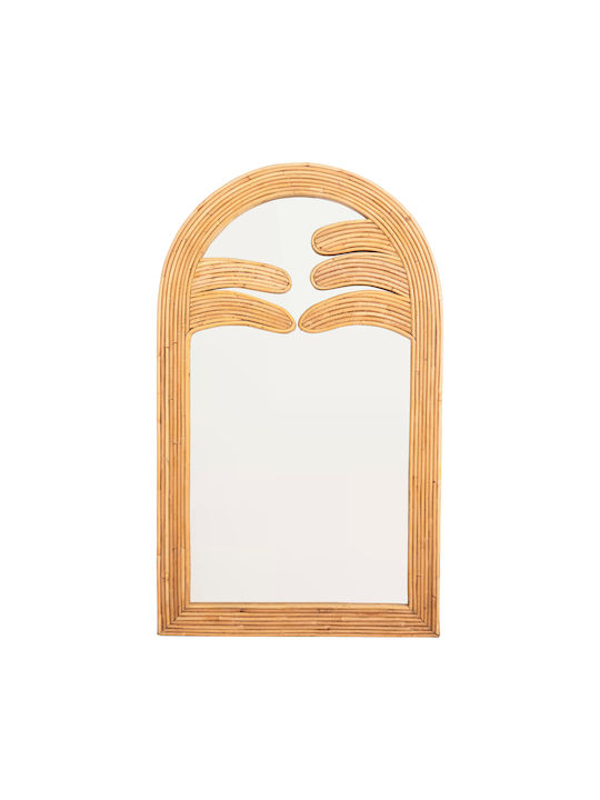 HomeMarkt Reflect Wandspiegel mit Beige Rattan Rahmen 60x100cm 1Stück