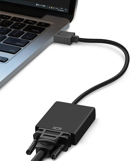 Авизар мъжки HDMI към женски VGA адаптер HD 1080p качество на изображението компактен 20см черен