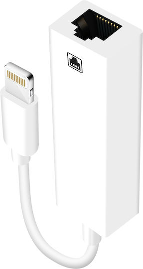 Ethernet Rj45 Adapter To Lightning Iphone Ipad 100 Mbps Speed White