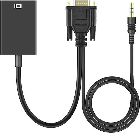 Vga Male To Hdmi Female Adapter High Definition 3.5mm Jack