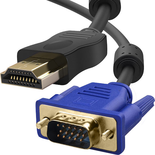 Schwarzes HDMI-Männlich zu VGA-Männlich Kabel 15 Pins 1,8m Audio-Video-Übertragung