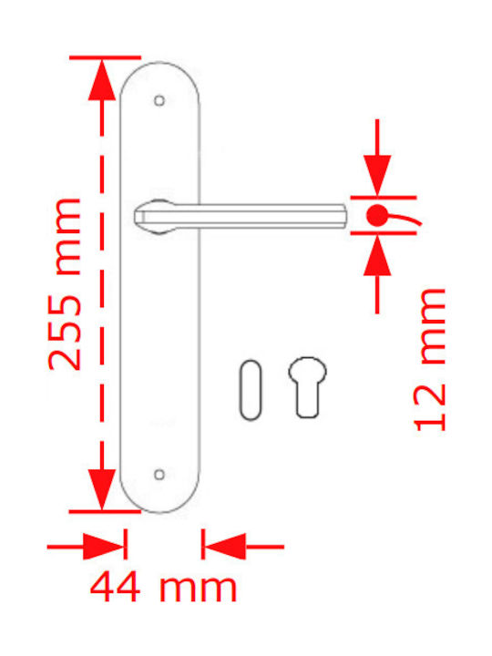 Viobrass Middle Door Lever Plate Pair Matt Nickel Viobrass Middle Door Lever Plate Pair Matt Nickel
