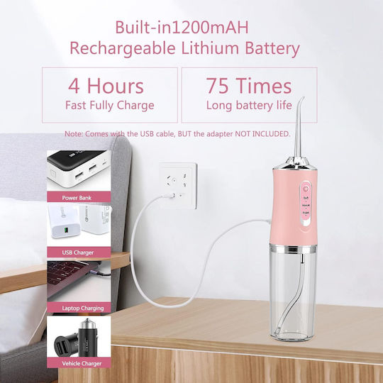 Professional Portable Oral Irrigator 4 Accessories and 3 Cleaning Modes 220ml