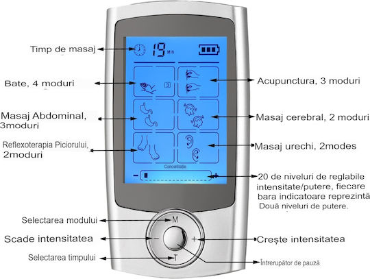 Masatoare Electrice Electroterapie pentru Corp Argintiu
