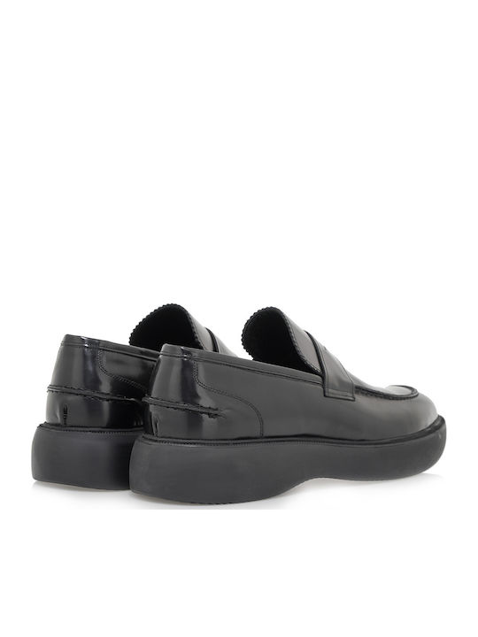 Leder Herren Mokassins in Schwarz Farbe