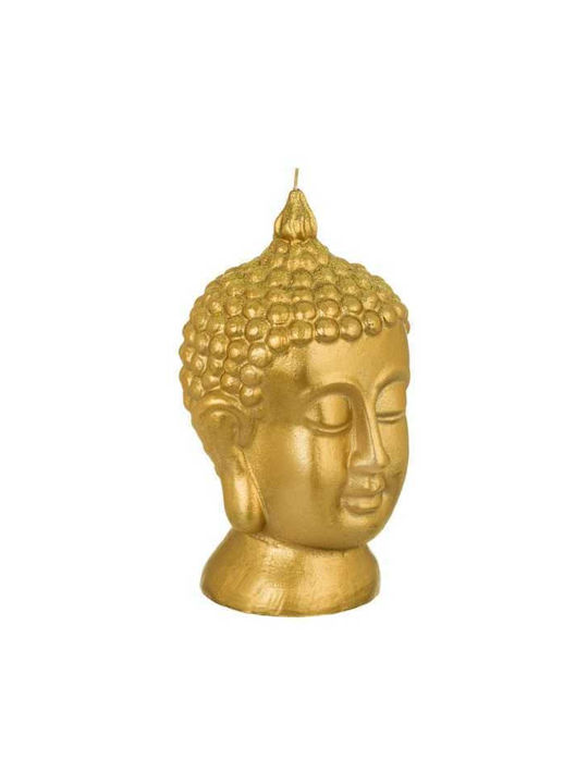 Dekorative Kerze Mercaton Buddha Kopf 3D Modell 11 x 21 cm Gold