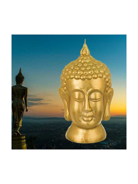 Dekorative Kerze Mercaton Buddha Kopf 3D Modell 11 x 21 cm Gold