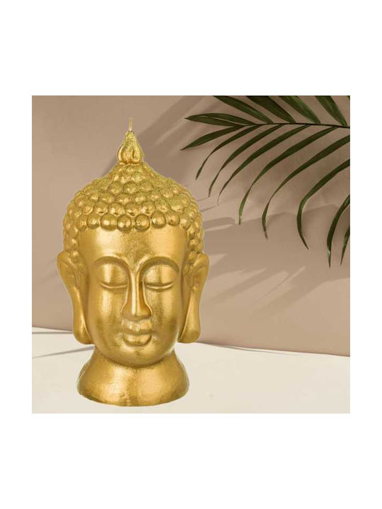 Dekorative Kerze Mercaton Buddha Kopf 3D Modell 11 x 21 cm Gold