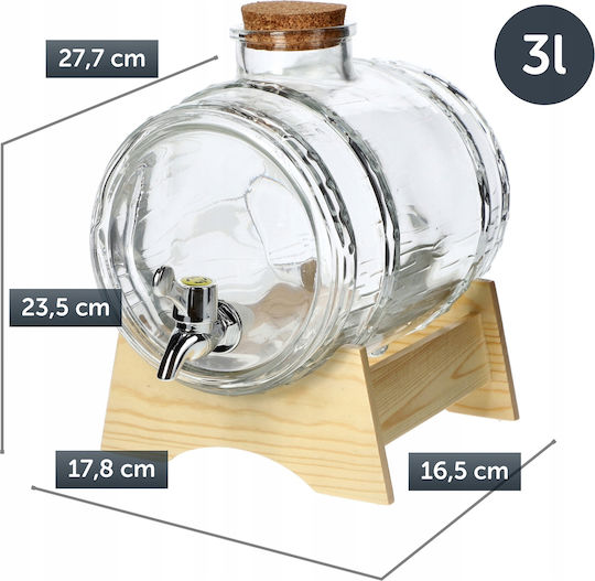 Kadax Διανεμητής Ποτού Γυάλινος με Βρυσάκι 3lt