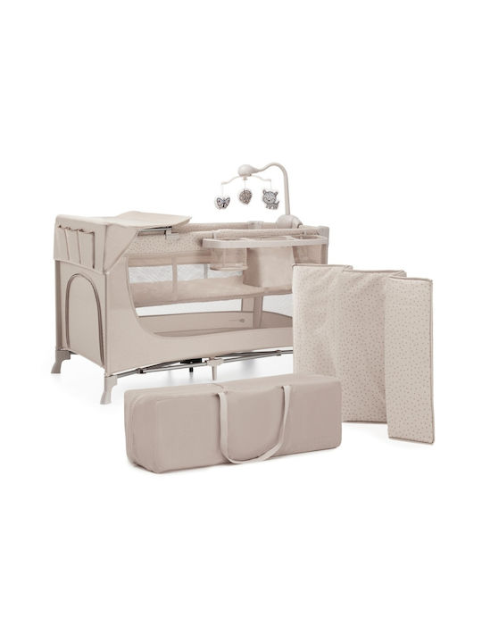 Kinderkraft Joy2 Playpen 2 Levels with Mattress Beige 129x73cm