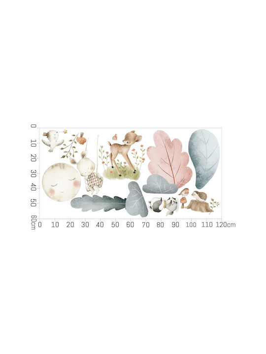 Wandsticker Kinderzimmer Pastell Wald Bild Dekoration 60x120 Wandsticker Kinderzimmer Pastell Wald Bild Dekoration 60x120