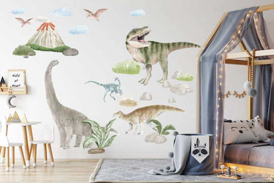Abțibilduri de Perete pentru Copii Băieți Dinozauri Vulcan Mare XXL 120x240