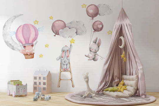 Autocolante de Perete Pastel pentru Copii Decor pentru Camera Copiilor Roz 60x120