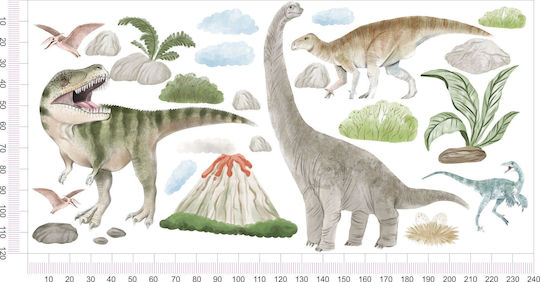 Abțibilduri de Perete pentru Copii Băieți Dinozauri Vulcan Mare XXL 120x240