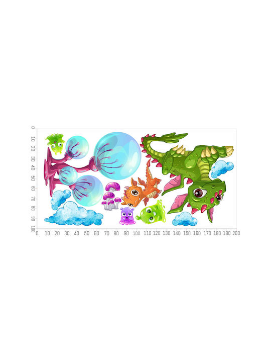 Autocolante Decorative Drăguțe cu Dinozauri pentru Copii 100x200