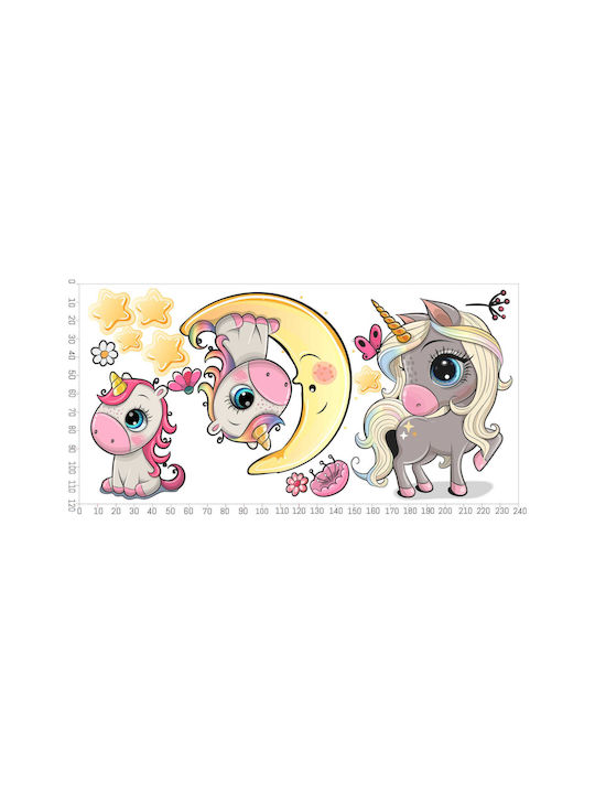 Kinderaufkleber Bunte Einhörner Märchen Kinderdekoration 120x240