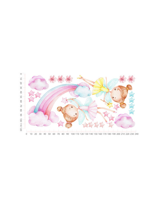 Fairy Kids Wall Stickers Children's Room Decoration Pink 120x240
