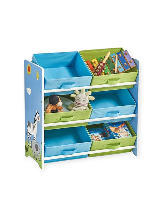 Система за съхранение на играчки Син 63x30x60см 1бр
