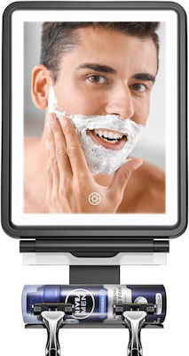 Shaving Mirror Anti-fog 3 Led Lights Razor Holder Included Squeegee