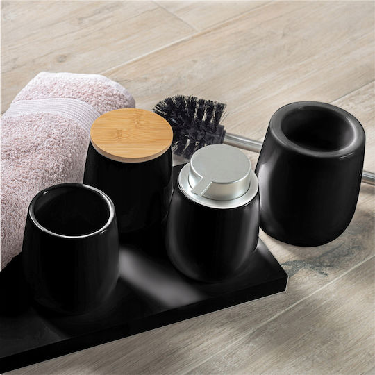 Recipient pentru Dischete Cosmetice Kadax Bile de Bumbac Negru