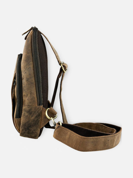 Leder Herrentasche Sling Braun