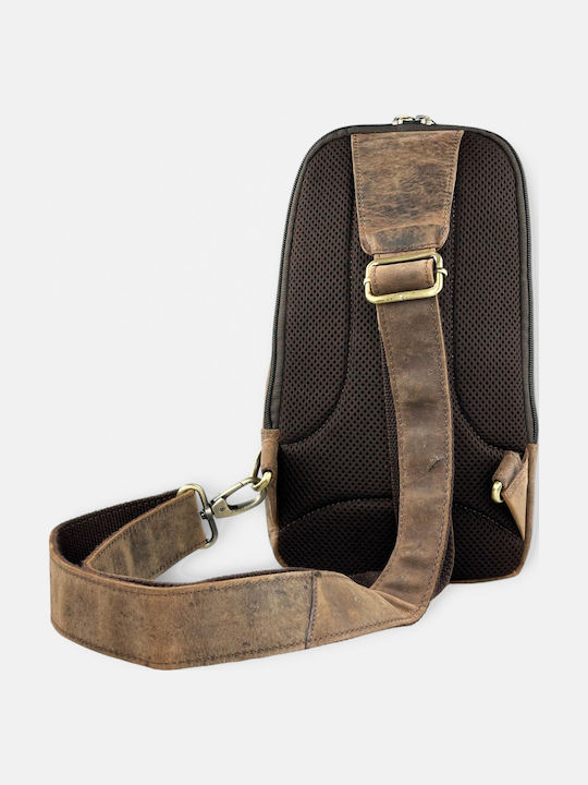 Leder Herrentasche Sling Braun