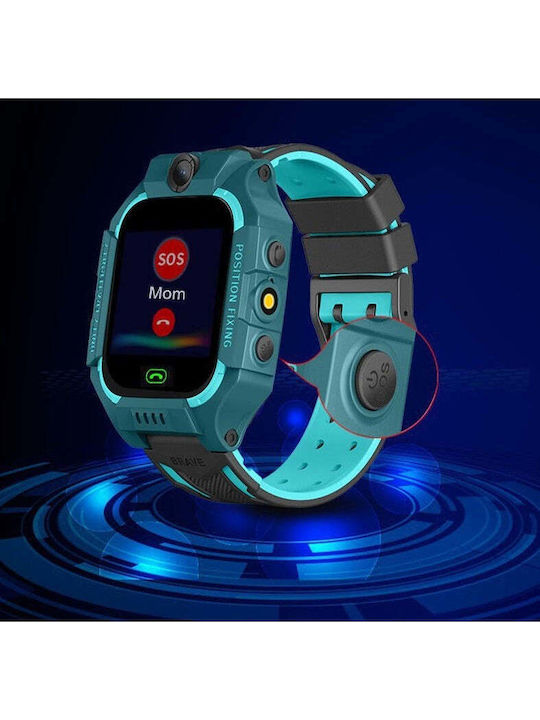 Kids Digital Watch with Rubber/Plastic Strap Turquoise