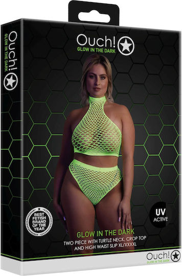Shots Sexy Σετ Εσωρούχων Διχτυωτό Πράσινο Plus Size