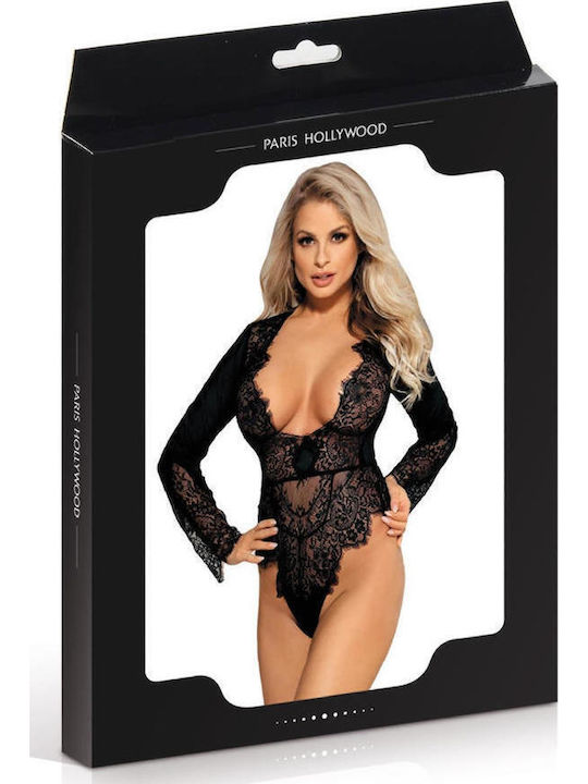 Body Sexy Κορμάκι με Δαντέλα Μαύρο