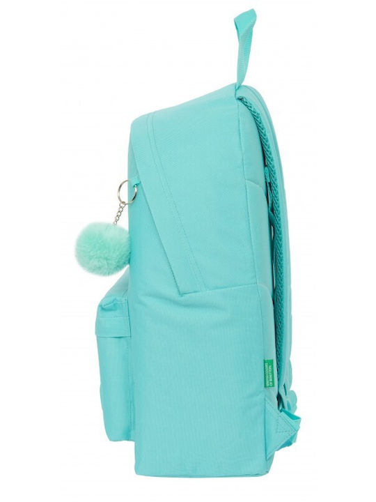 Benetton School Bag Backpack Junior High-High School in Turquoise color