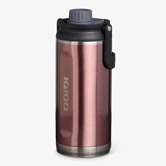 Igloo Glass Thermos Stainless Steel / Plastic 1.064lt Pink with Straw