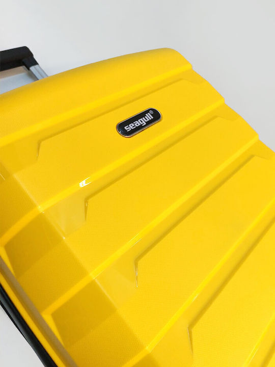 Diplomat Valiză De Călătorie Cabina Mică Colecția Seagull Tough Galbenă Cu 4 Roți Înălțime 55cm