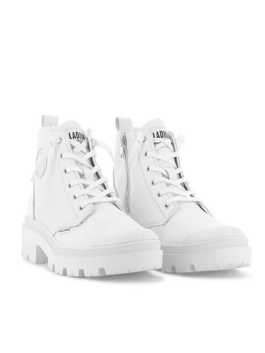 Pallabase Leather Women's Ankle Boots White