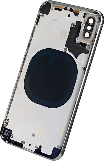 Clappio Frame + Battery Cover Iphone X Silver Rear Window Light Grey