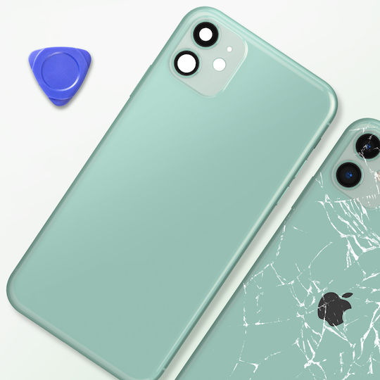 Clappio Ramă + Capac Baterie Iphone 11 Geam Spate Verde Matcha