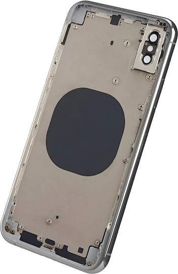 Clappio Frame + Battery Cover Iphone Xs Max Rear Window White Light Grey