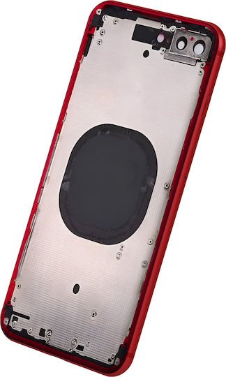 Clappio Ramă + Capac Baterie Iphone 8 Plus Roșu Fereastră Spate Roșie