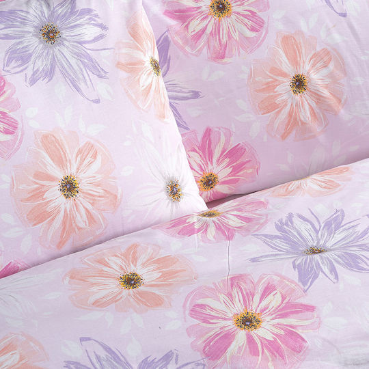 Lino Home Elektrische Gitarren Einzelbett 160x240 Blume Lilac