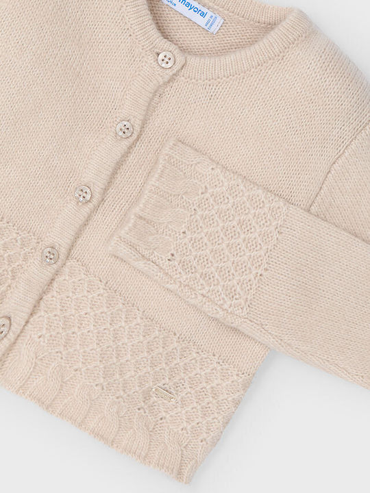 Mayoral Kids Cardigan Knitted Sand