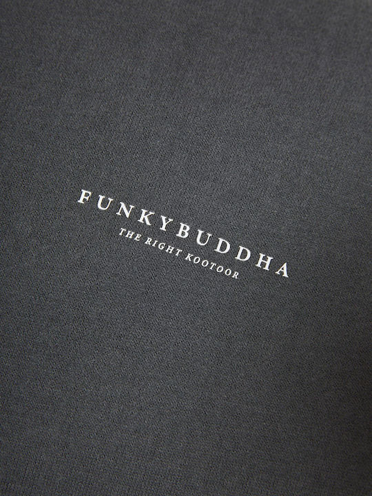 Funky Buddha Herren Sweatshirt Jacke mit Kapuze und Taschen Gray