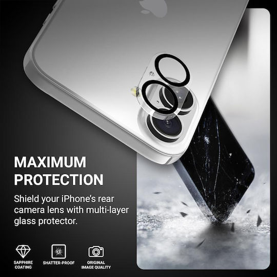 Crong Lens Shield Camera Protection Tempered Glass Transparent for the iPhone 16, iPhone 16 Plus