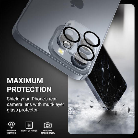 Crong Lens Shield Camera Protection Tempered Glass Transparent for the iPhone 16 Pro, iPhone 16 Pro Max