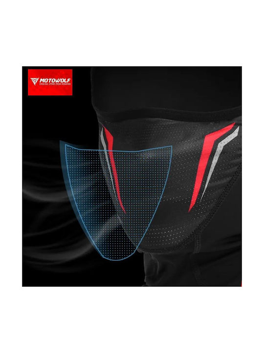 Motowolf Balaclava integrala pentru motociclist Negru / Roșu Culoare