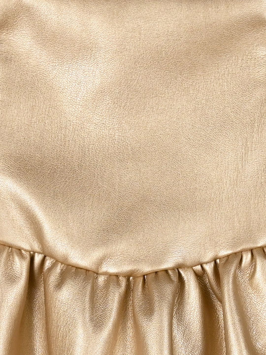 Kids' Leather Skirt Gold