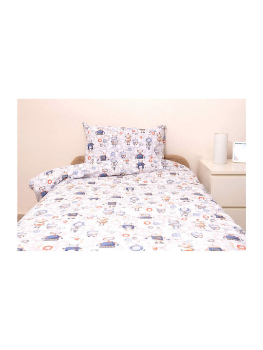 Viopros Robot Crib Duvet Gray White 120x160cm