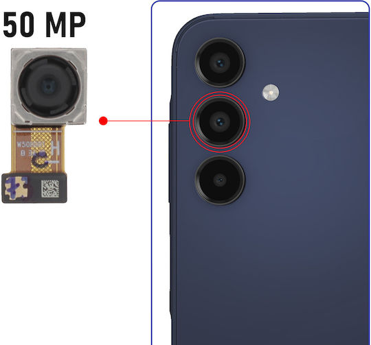 Clappio Camera Modul Galaxy A15 50mp Main Sensor Black