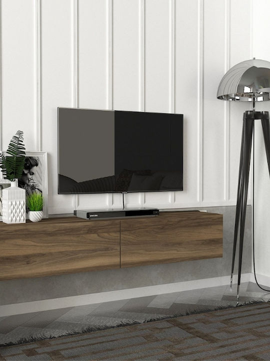 TV Stand Aristo with LED Lighting Walnut L135xW31.6xH25cm