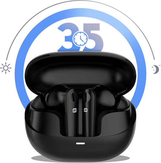 Swissten ANC Focus In-ear Bluetooth Handsfree Ακουστικά με Θήκη Φόρτισης Μαύρα