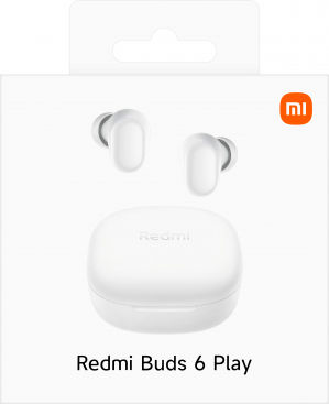 Xiaomi Redmi Buds 6 Play Bluetooth Handsfree Earphones with Sweat Resistance and Charging Case White