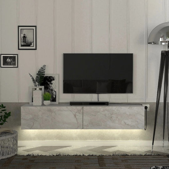 Aristo Wall-Mounted with LED Lighting White Marble Effect 135x31.6x25 cm Aristo Wall-Mounted with LED Lighting White Marble Effect 135x31.6x25 cm